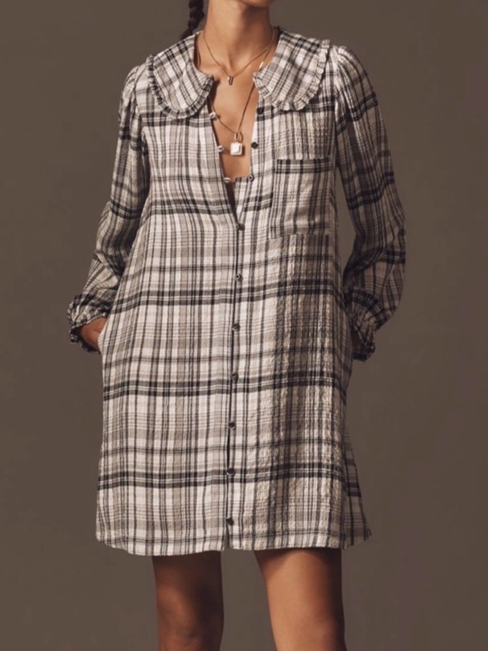 Pilcro The Keira Long-Sleeve Shirt Dress by Anthropologie small petite